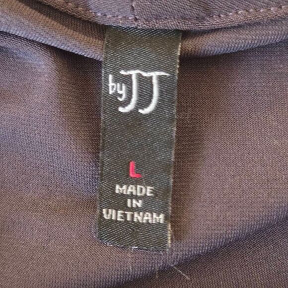 By JJ Womens Pull Over Black Wrinkle Free Cowl Neck Long Sleeve Top Large - Picture 2 of 11